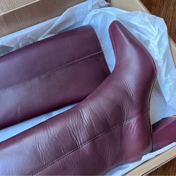 Reformation River knee high boots in ruby  Sz 7.5 new in box - Picture 15 of 16